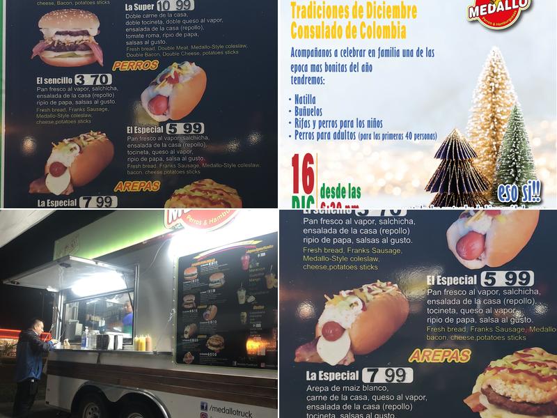 Medallo menu and food truck ordering window